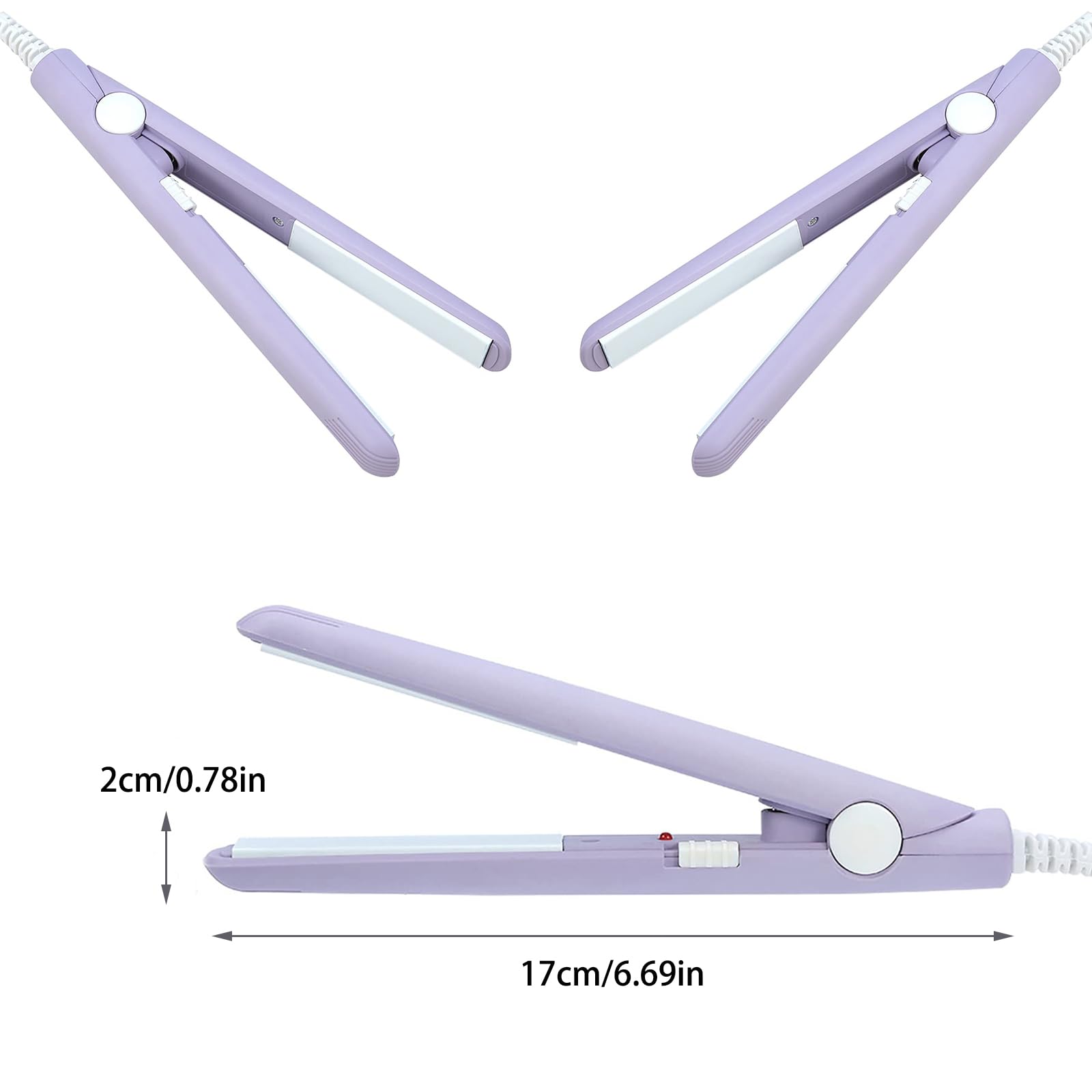 YIPINER mini 2-in-1 function shown for straight or curled looks.