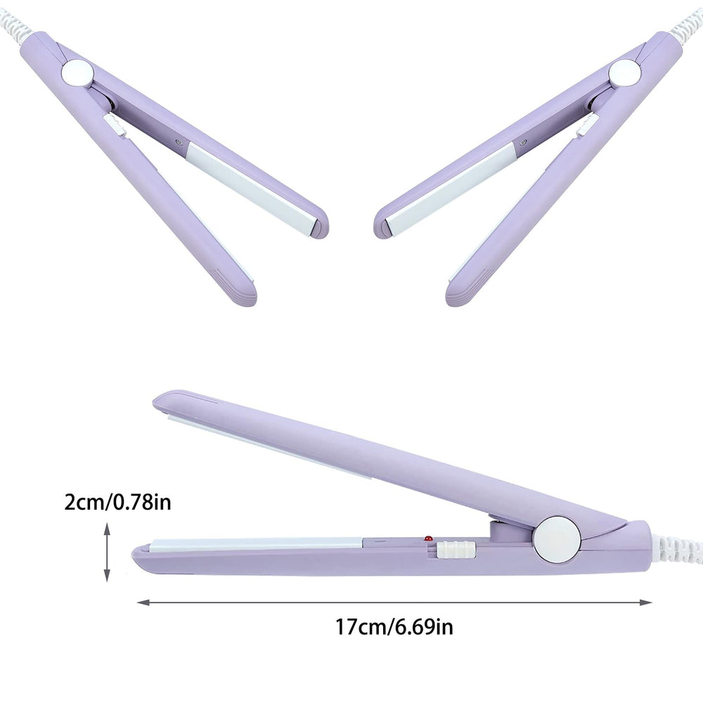 YIPINER mini 2-in-1 function shown for straight or curled looks.