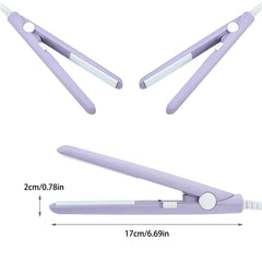 YIPINER mini 2-in-1 function shown for straight or curled looks.