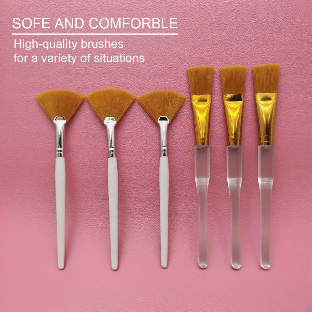Yiqianhome brochas abanico doradas para detalles y difuminar zonas sensibles.