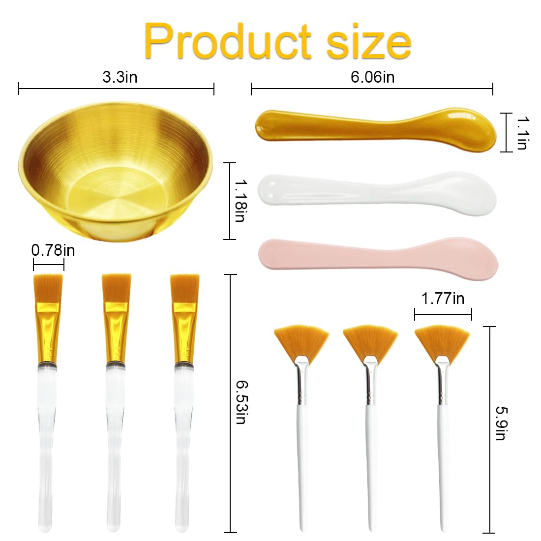 Yiqianhome brochas planas doradas para aplicación rápida y uniforme.