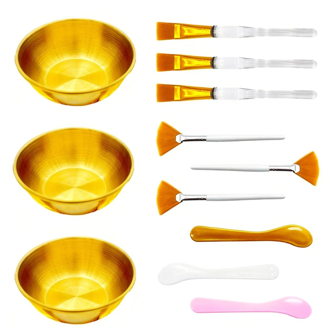 Yiqianhome cuenco facial dorado para mezclar fórmulas y aplicar mascarillas con precisión.