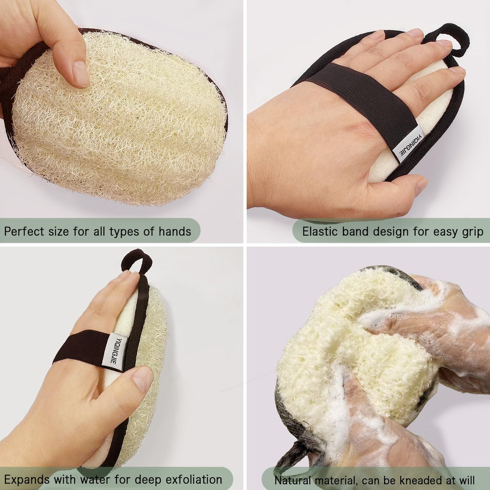 YIQINGJIE cotton terry-backed loofah for easier lather and steady grip