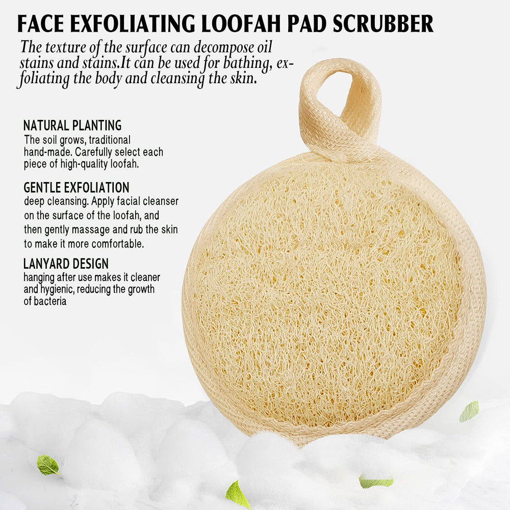 YIQINGJIE loofah pad texture closeup showing natural exfoliation effects