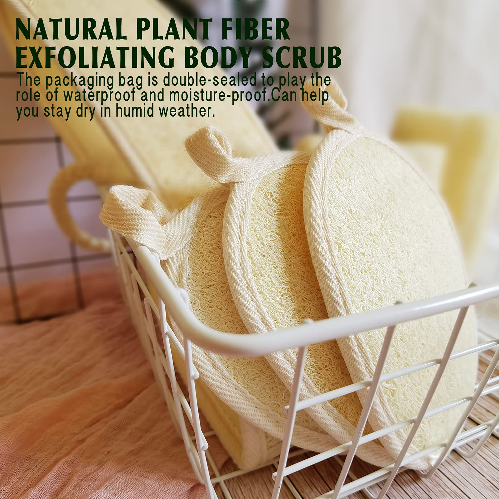 YIQINGJIE lufa exfoliante natural para hombres y mujeres.
