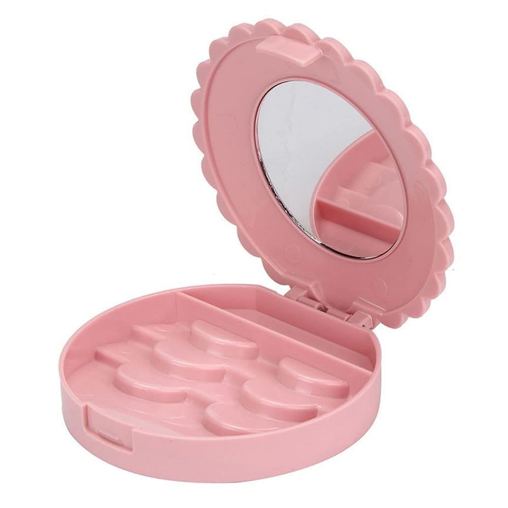 YiQiYi eyelash case pink, zipper keeps three lash pairs organized.