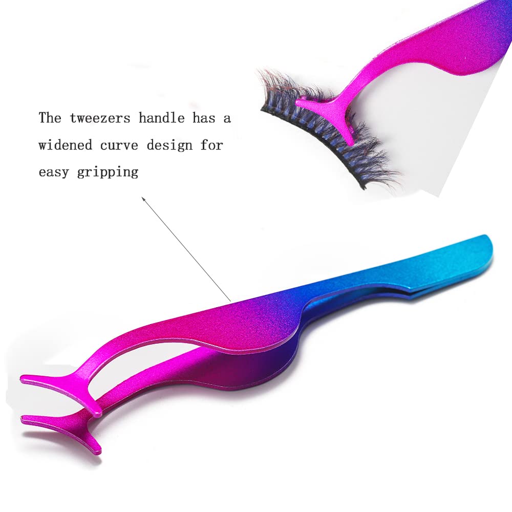 YiQiYi assorted-color eyelash tweezers for versatile styling