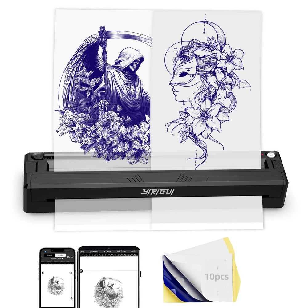 YIRIGUI tattoo stencil printer portable setup for on-the-go artists