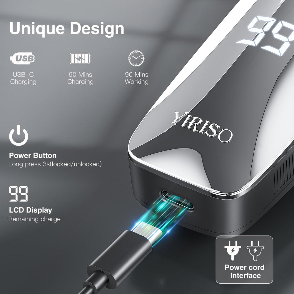 YIRISO razor with 800mAh battery delivers extended runtime between charges.