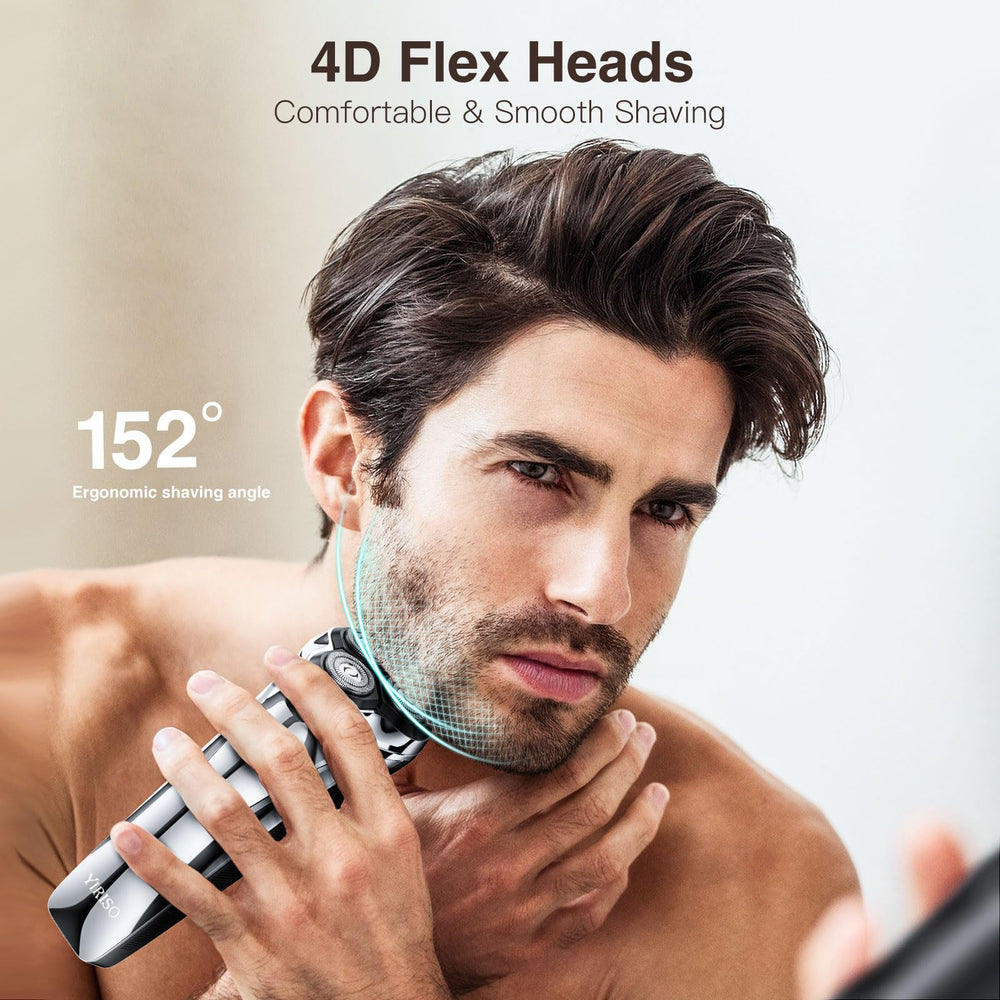 YIRISO electric razor pop-up trimmer for precise sideburns and detailing.