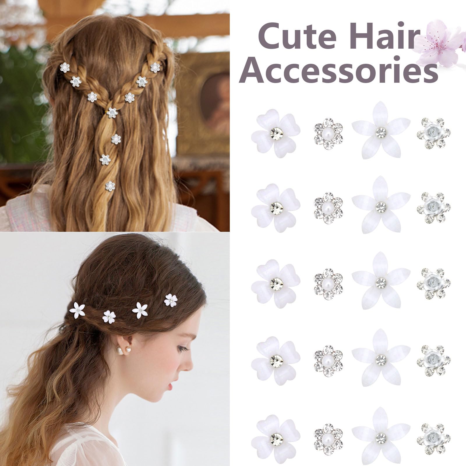 YISSION compact white hair barrettes, lightweight and secure for all hairstyles