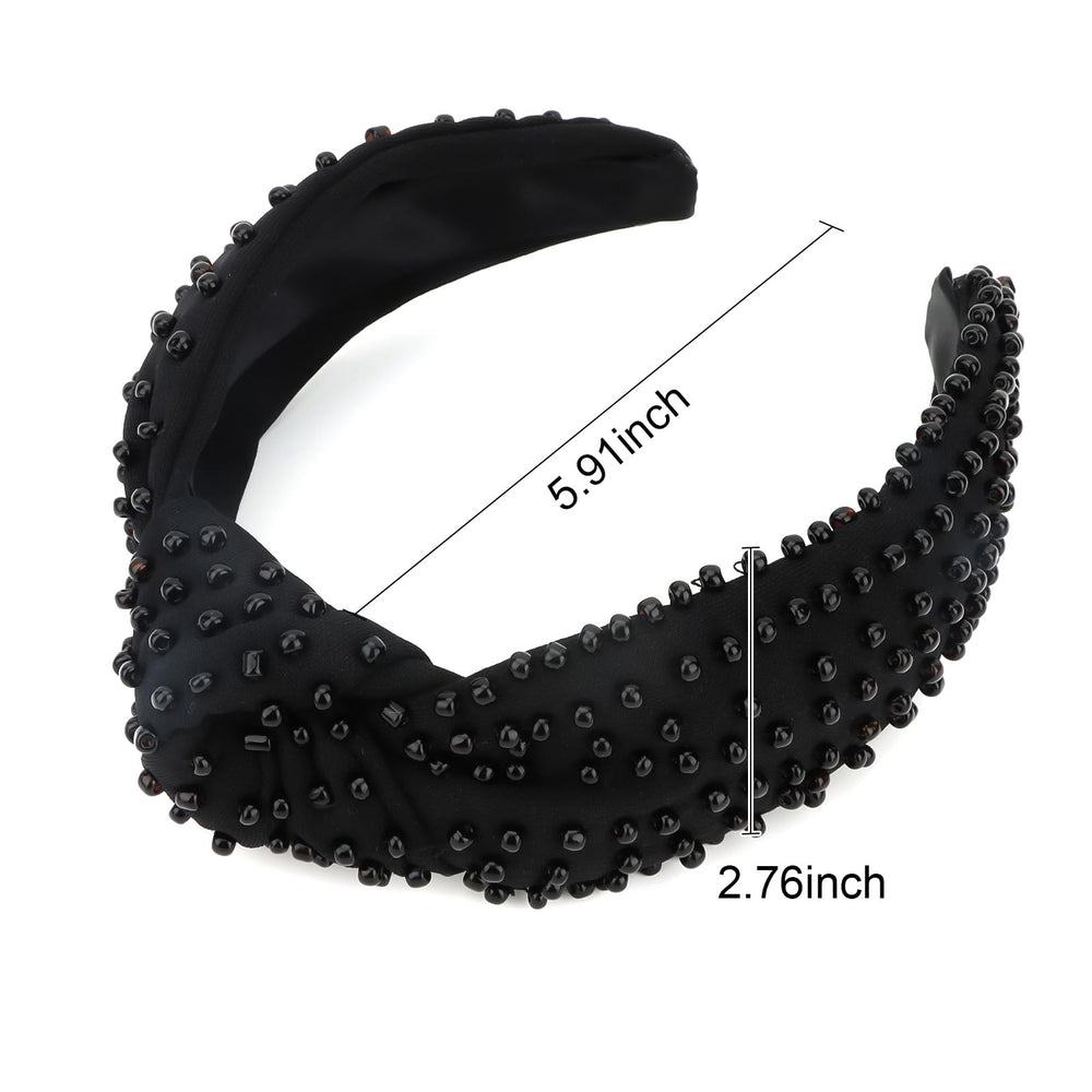 Diadema con perlas YISSION; nudo frontal para un toque sofisticado.