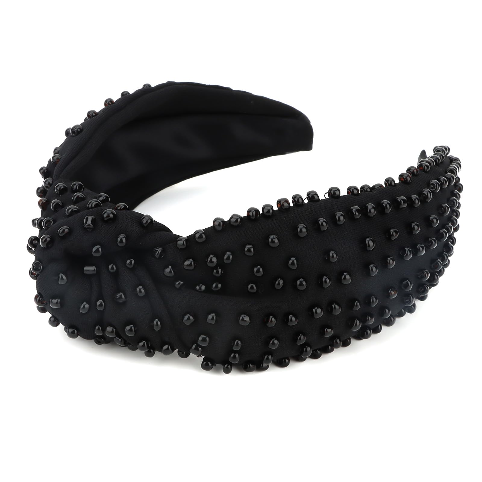Diadema perlada negra YISSION; regalo ideal para mujeres.
