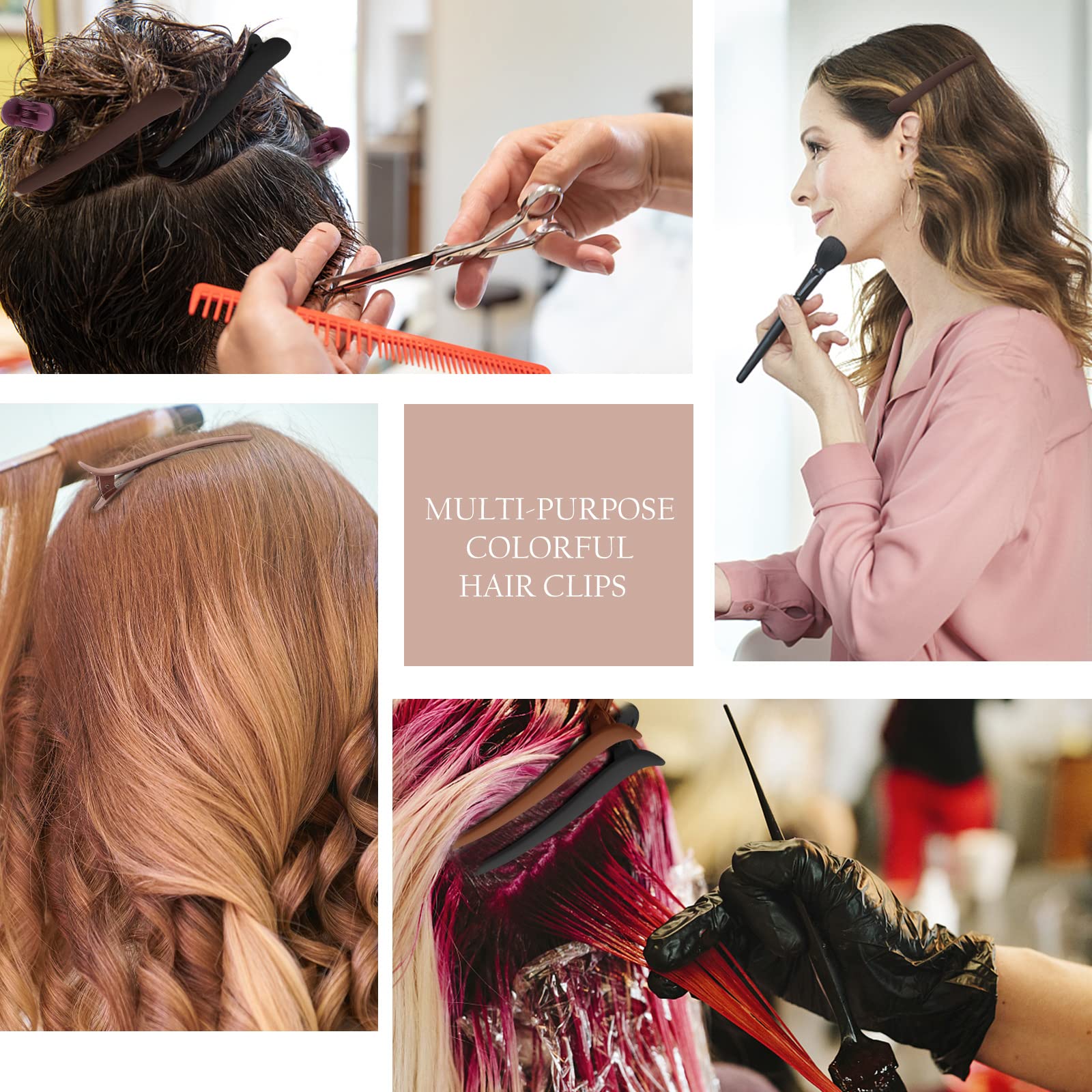 Pinzas YISSION mate 3.1 pulgadas en marrón, diseño curvado cuida el cabello