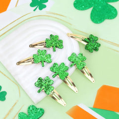 YISSION green shamrock hair clip secures styles with comfortable wear