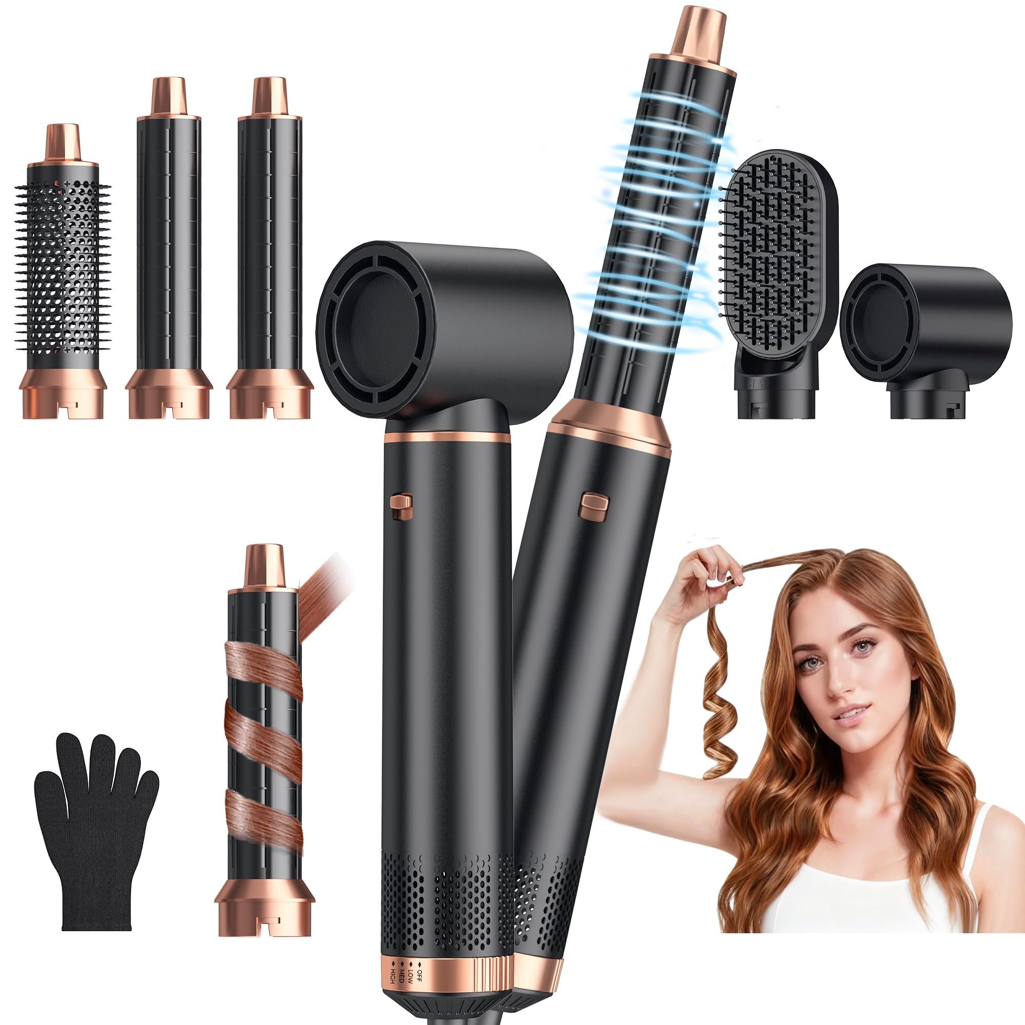 Yitrust 5-in-1 blow dryer brush close-up for easy at-home styling