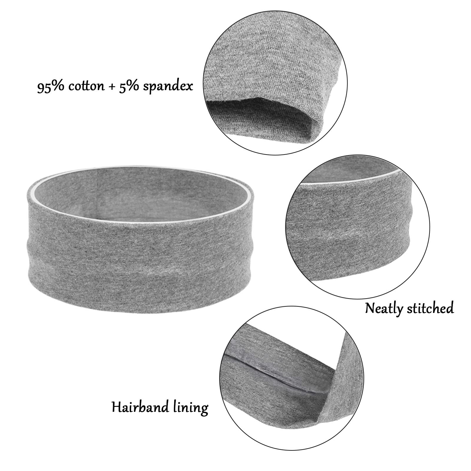 Diadema Yiwafu gris carbono para gimnasio, ligera y flexible.