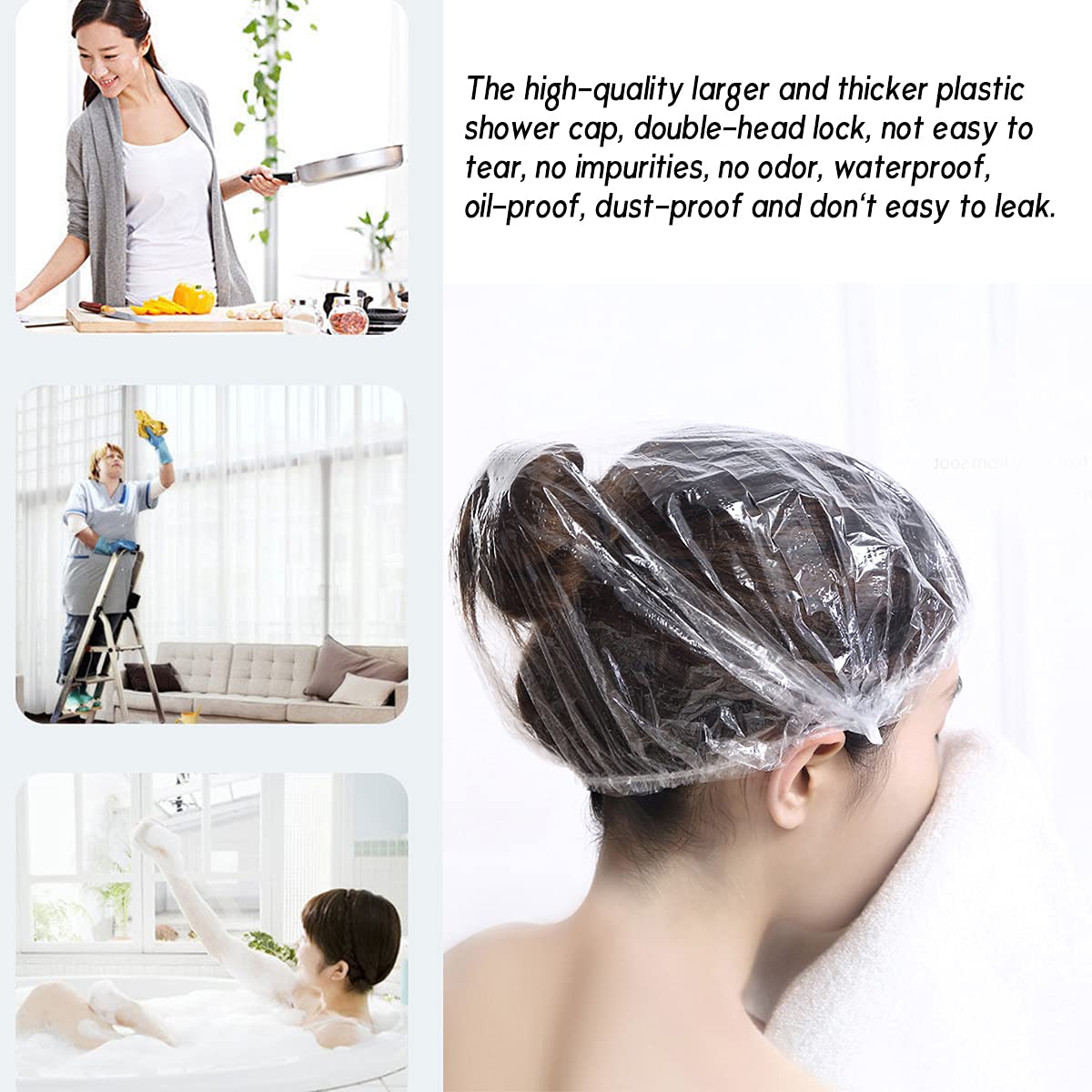 Gorro para hoteles y spas de YIZIJIZI, protección impermeable en duchas.