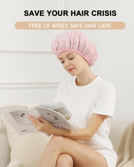 Adjustable elastic band on YIZIJIZI heat cap fits all hair types