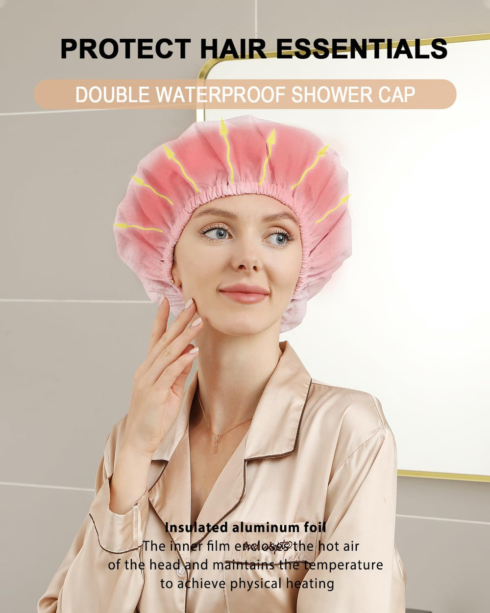 Pink YIZIJIZI heat cap adds style to conditioning routine
