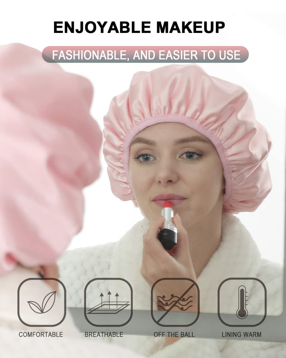 Reusable and washable YIZIJIZI shower cap for eco-friendly routines
