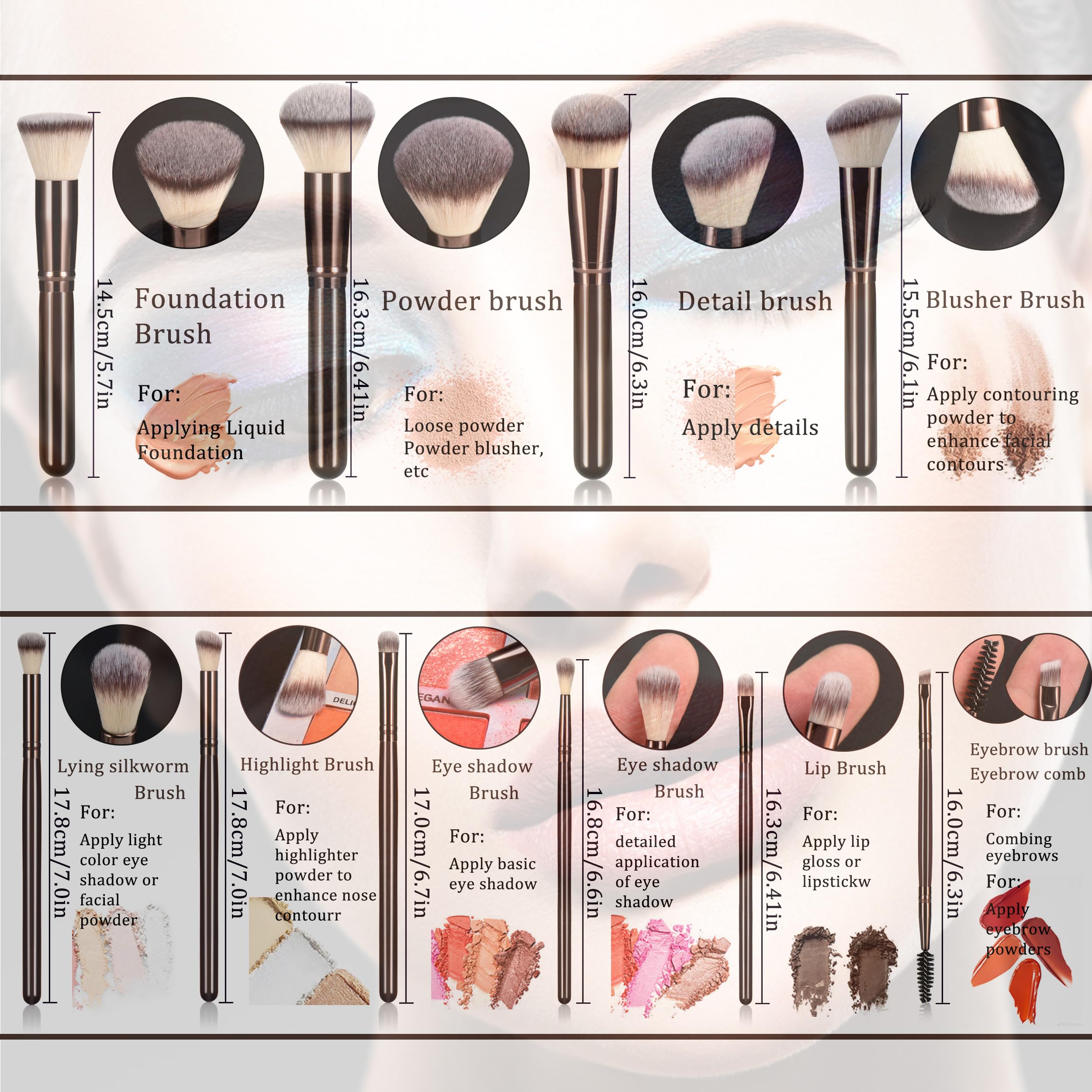 YJ-Anyue foundation brush with bronze handle for smooth coverage