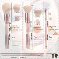 YJ-Anyue pink dual-ended concealer brush for precise spot correction