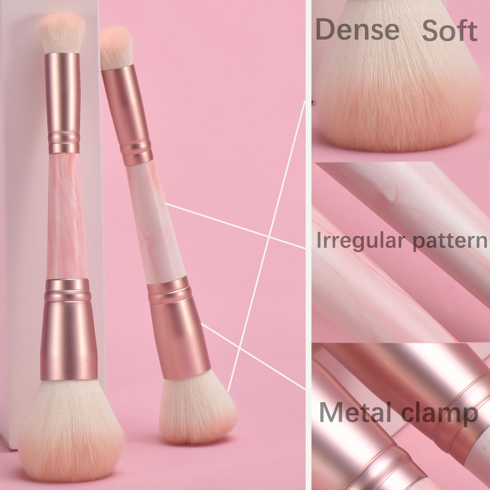 YJ-Anyue pink dual-ended contour brush for sculpted definition
