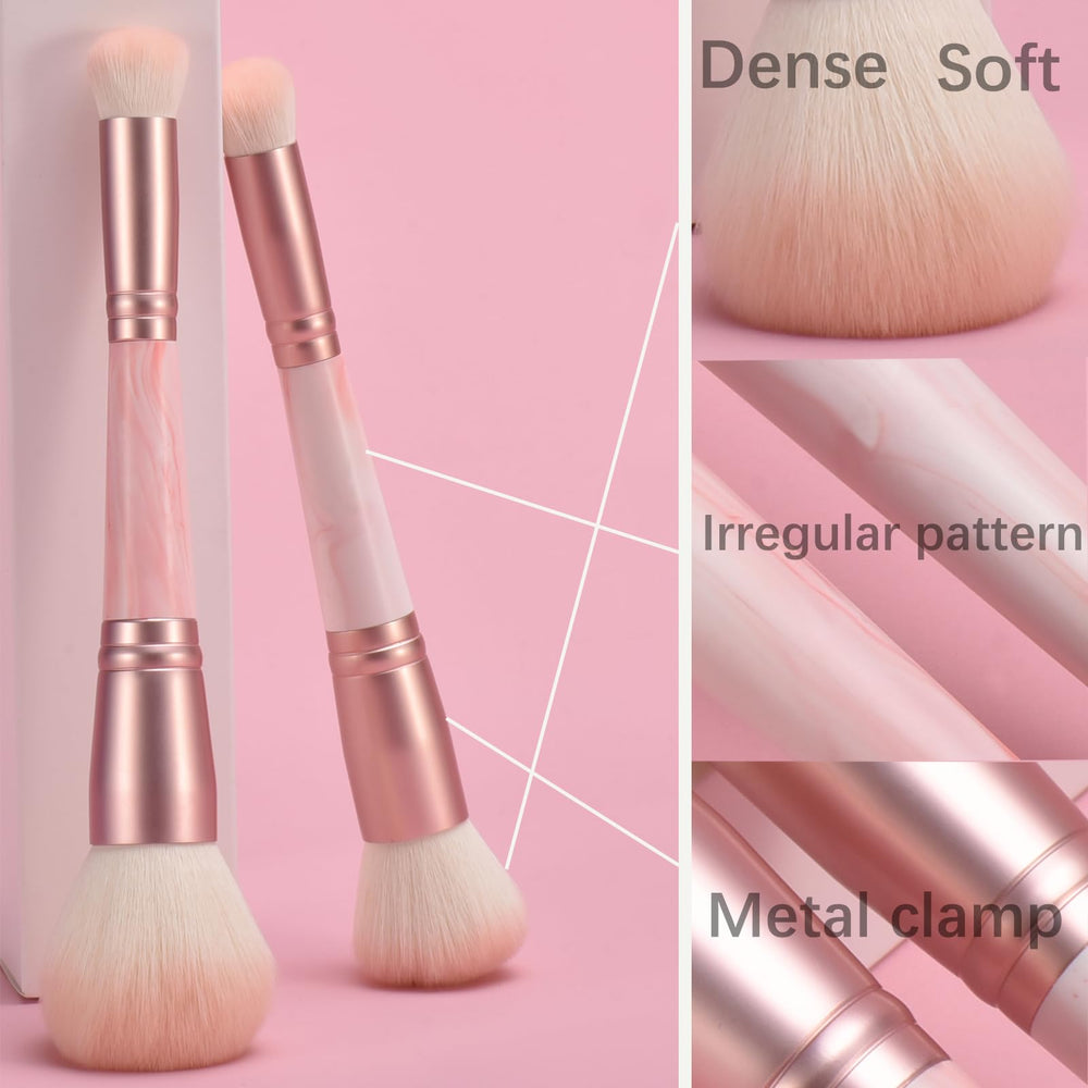 YJ-Anyue pink dual-ended contour brush for sculpted definition