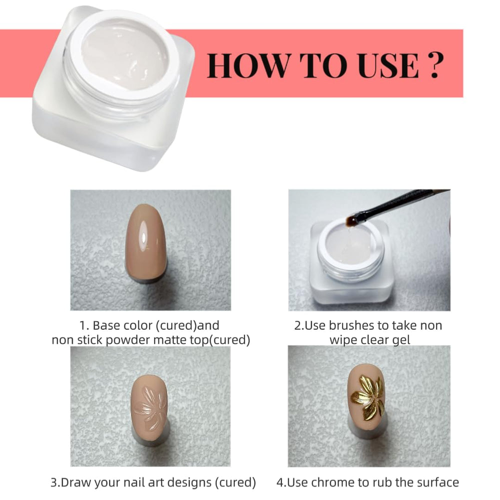 YJMyujimi chrome powder application steps showing even coverage