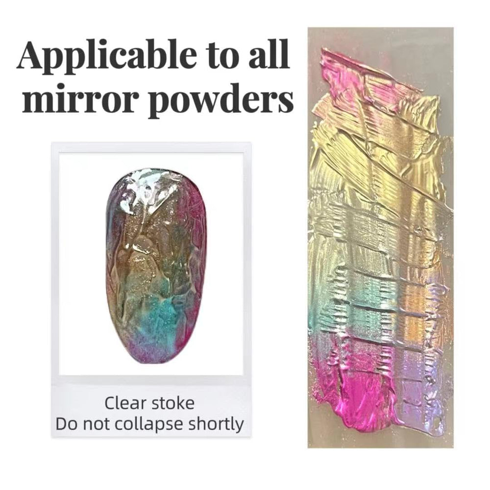 YJMyujimi mirror chrome powder on nail with smooth coverage
