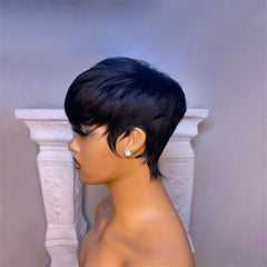 YJOQOKOA layered pixie cut wig with bangs adding volume and texture