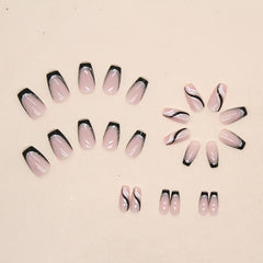 YKZFUI conjunto de uñas pegables con accesorios incluidos, solución rápida para manicura casera.