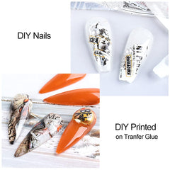Lámina YKZFUI para uñas con mariposa holográfica para brillo intenso.
