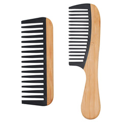 YLMUSU bamboo wide-tooth comb set for easy detangling and reduced static.