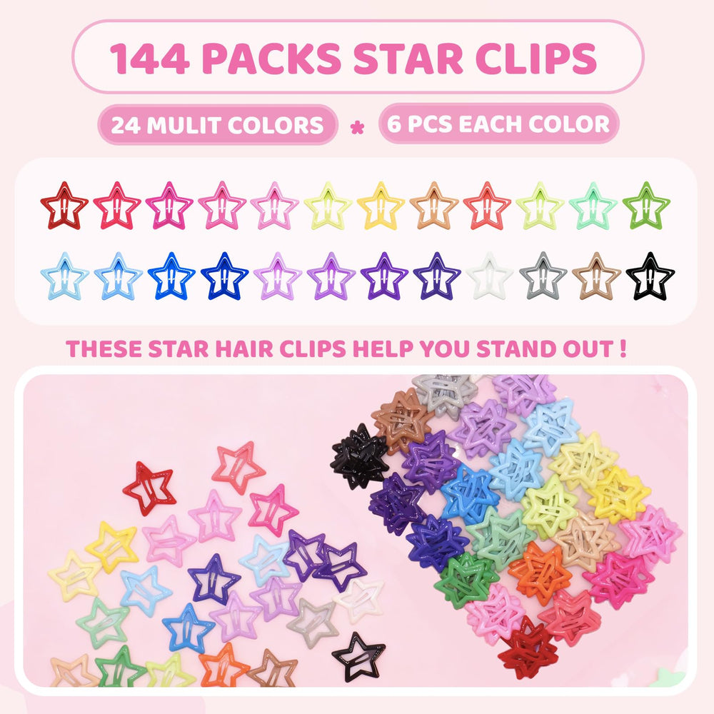 Conjunto YLMUSU de clips estrella en 24 colores para combinar con outfits.