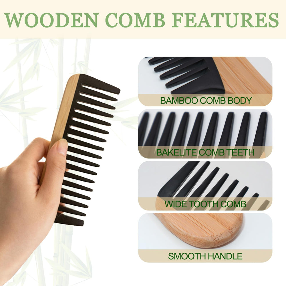 YLMUSU wet-hair safe detangler comb for shower or styling sessions.