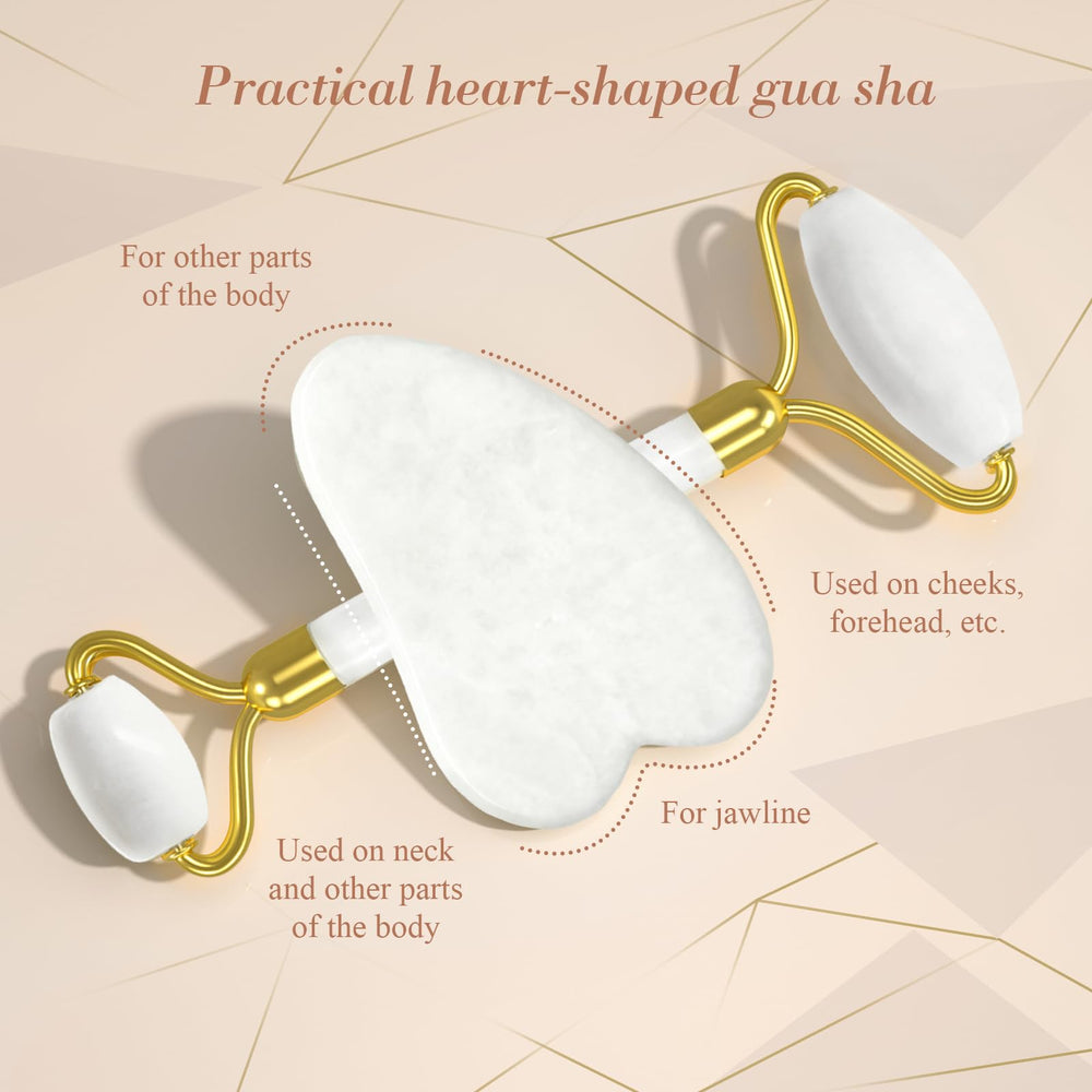 YLTNEUQER Jade roller dual-ended for facial massage and puffiness support