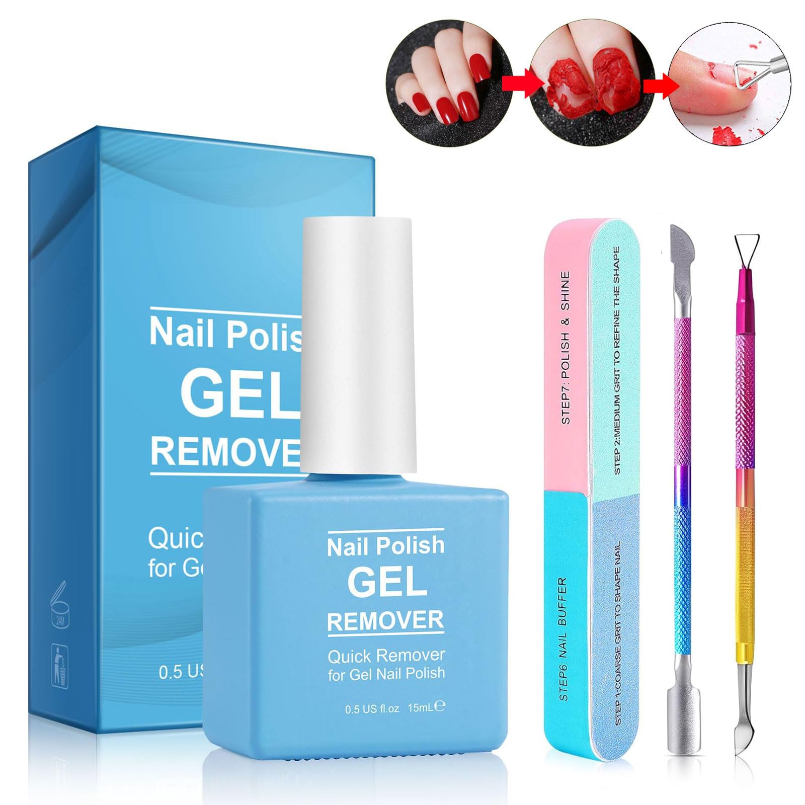 YLXYZUAD Removedor gel esmalte en botella para remoción rápida y suave.