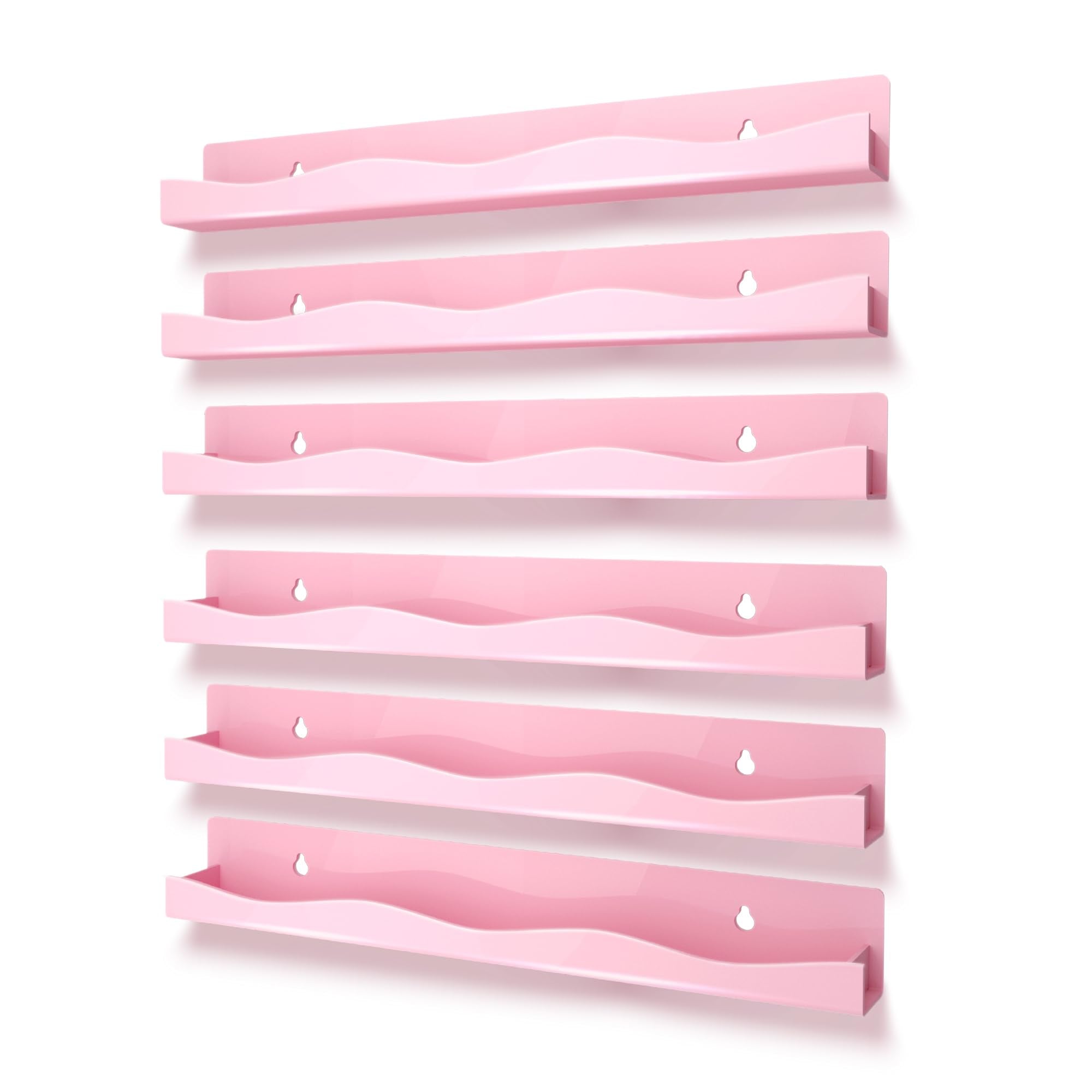 YMVV 6-pack wall-mounted shelf holds 66–90 bottles, keeps polish organized and accessible.