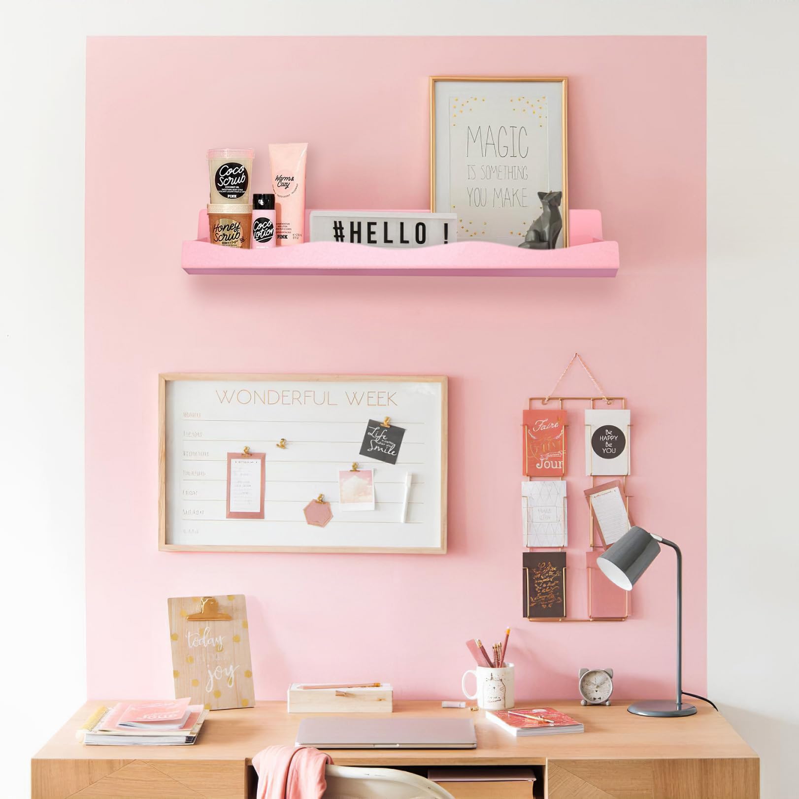 YMVV wall-mount shelf supports 66-90 bottle capacity for roomy storage.