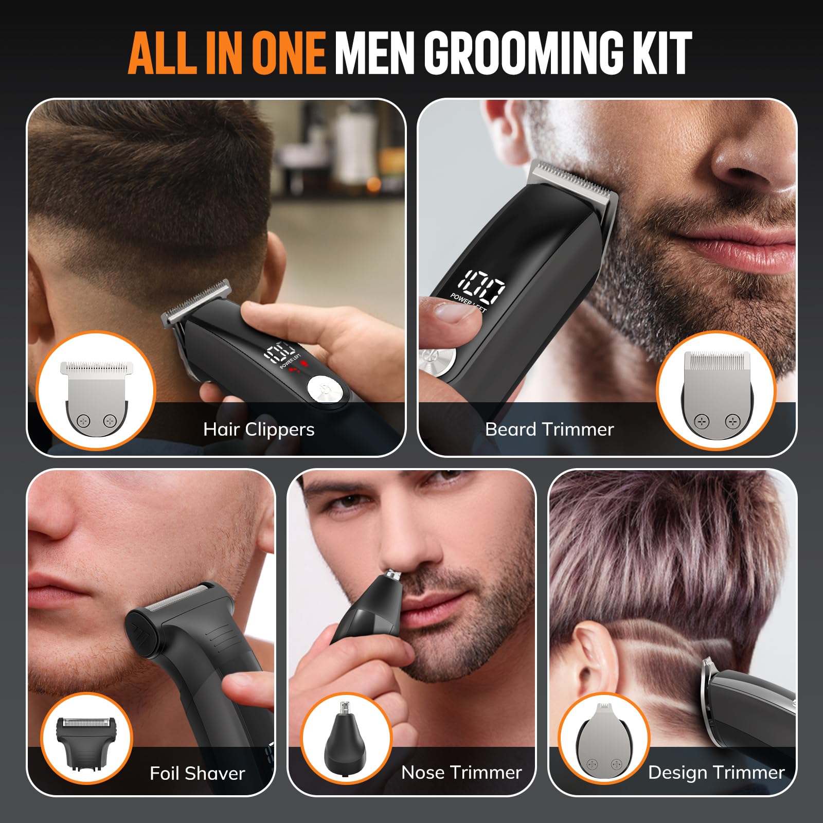 Ynasen Beard Trimmer blades close-up showing precise, skin-friendly cuts.