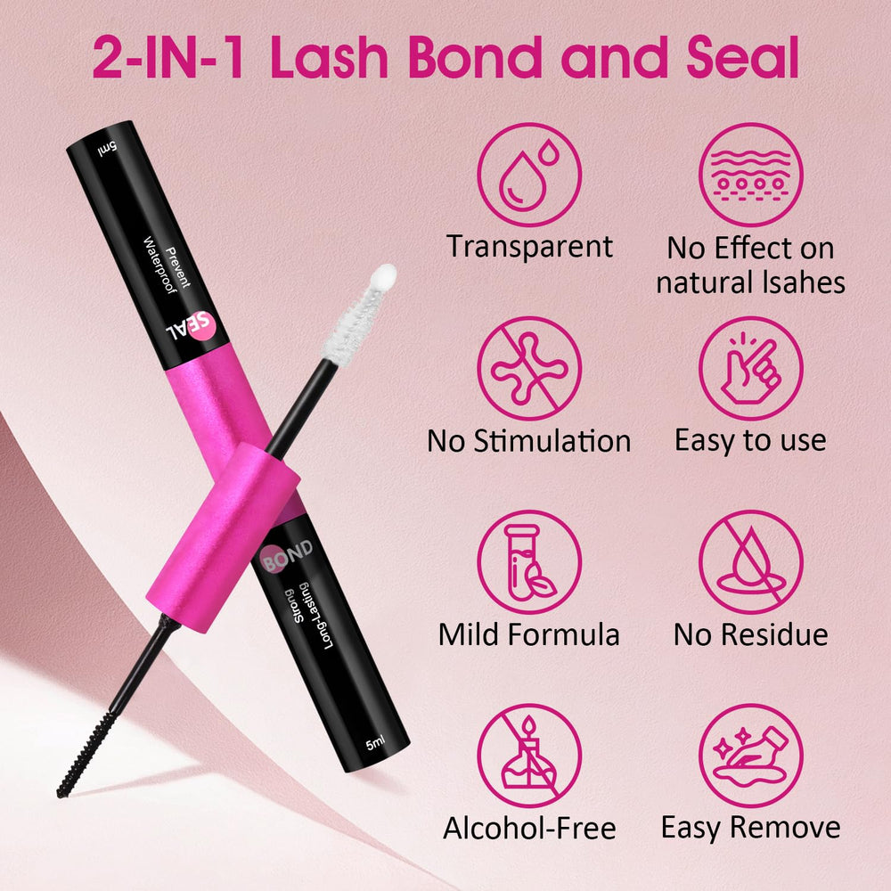 YNGLLC Lash Bond and Seal works with clusters, individuals, or full strips.