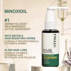 YNGLLC minoxidil application sprayer enables precise application to thinning areas.