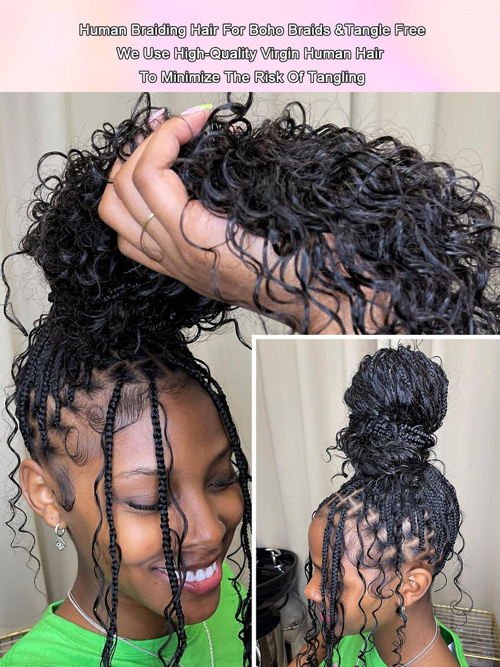 YNiSew curly braiding bulk offers versatile options for boho and micro styles.