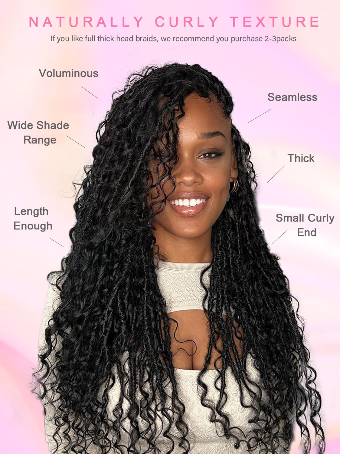 YNiSew versatile braiding hair supports box, goddess, and knotless braid styles.