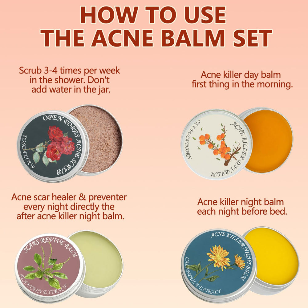 YOCMIPS Organics Acne Balm Set night cream tube for nighttime nourishment.