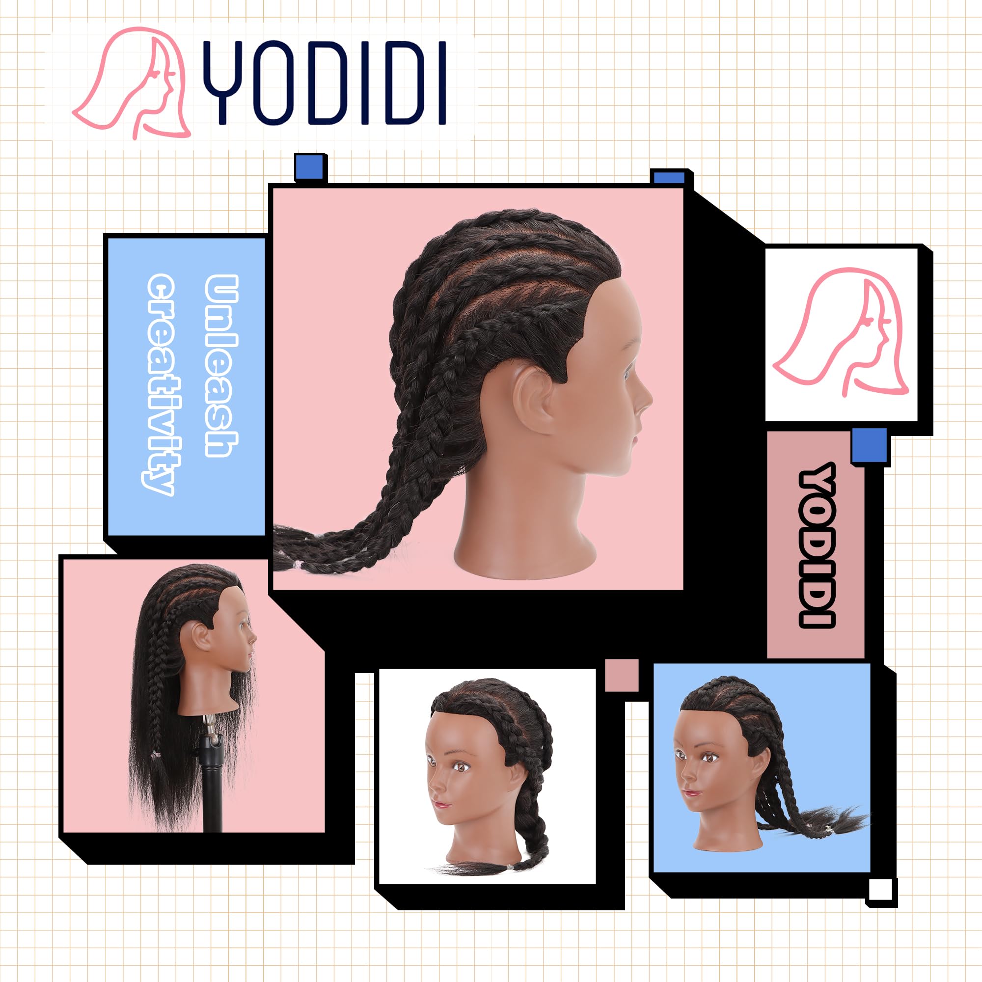 YODIDI mannequin head ideal for cosmetology class use