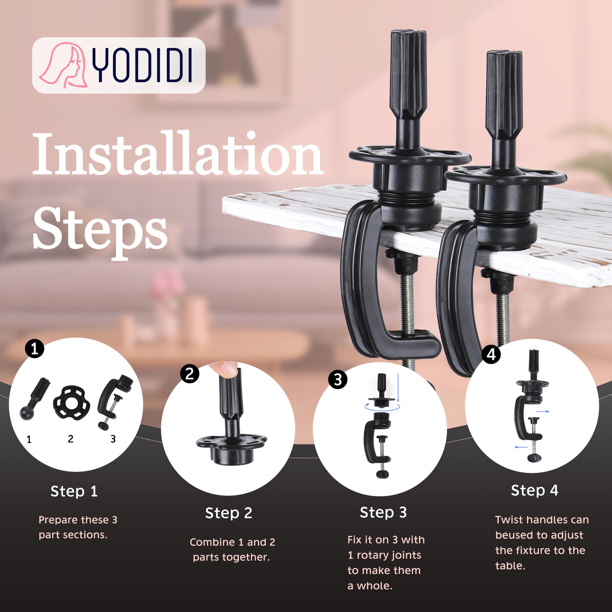 YODIDI mannequin head with tools pack for hands-free sessions