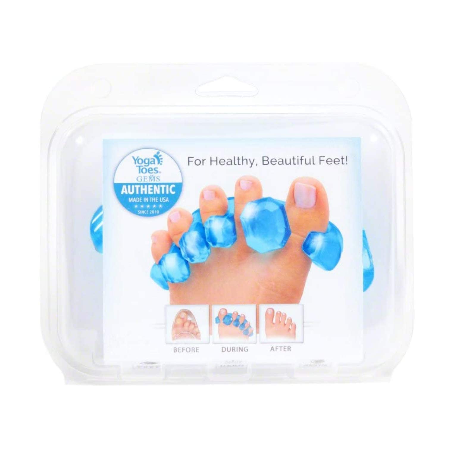 YogaToes Gems doctor-recommended toe stretchers support toe flexibility.